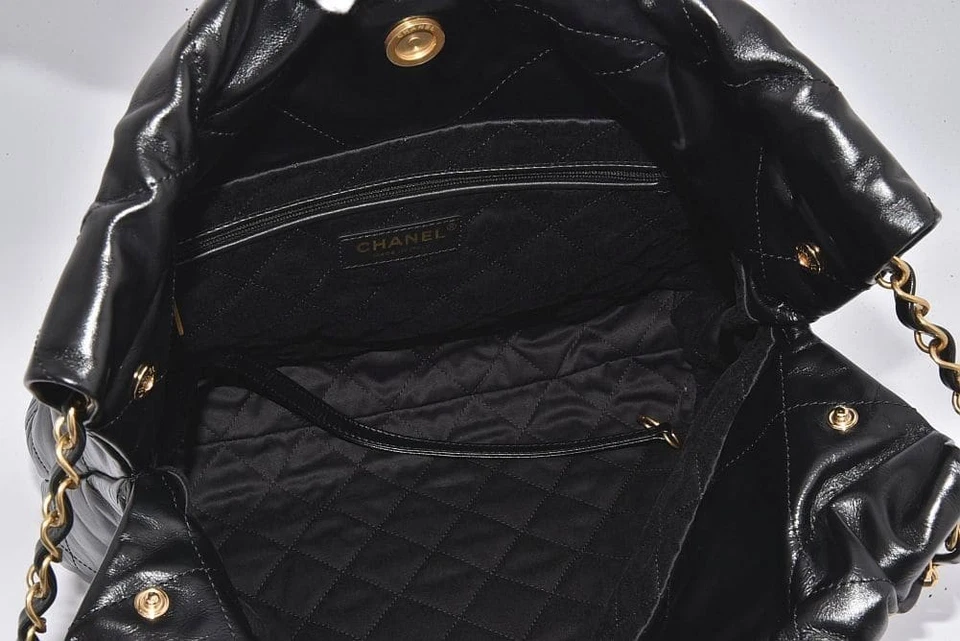 chanel black cc 22 mini shiny bag chanel black cc 22 mini shiny bag