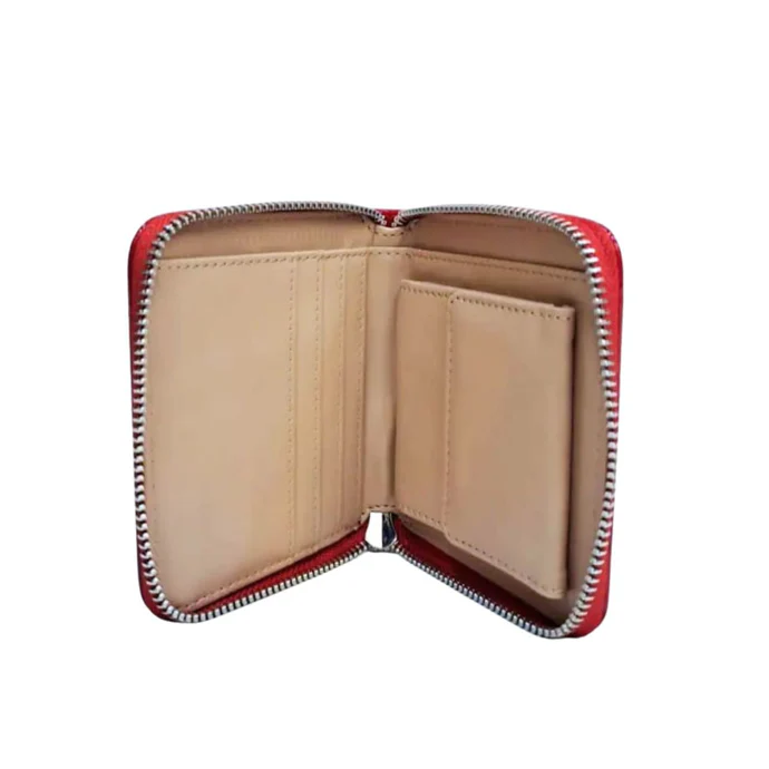 guess abree faux patent zip around wallet