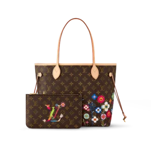 lv x tm neverfull mm brown tote bag