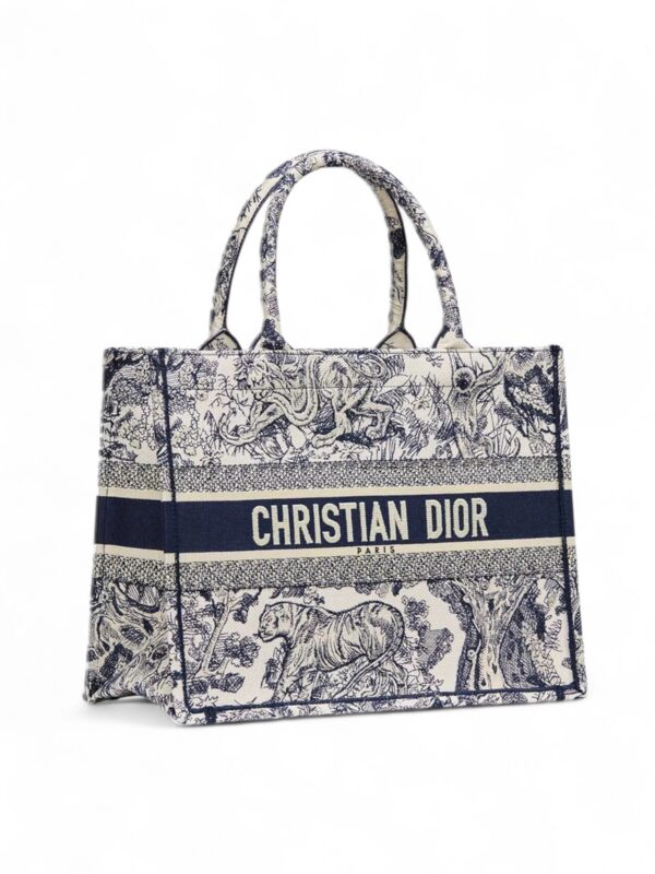 Christian Dior ,Medium Dior Book ToteEcru and Blue Toile de Jouy Embroidery - Image 2