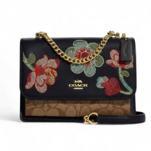 coach Klare Crossbody In Signature Canvas With Floral Embroidery