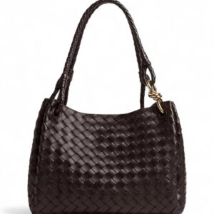ottega VenetaLarge Andiamo Parachute Shoulder Bag in Intrecciato Leather