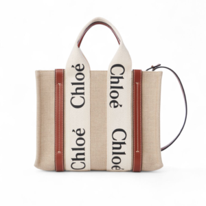 Chloe Small Woody tote bag in linen