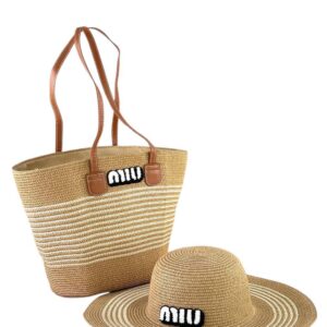 Miu Miu Woven tote + Hat