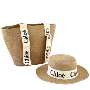 chloé Woven tote + Hat