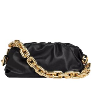 Bottega Veneta Chain Pouch Cloud Black Bag Chain Leather Clutch