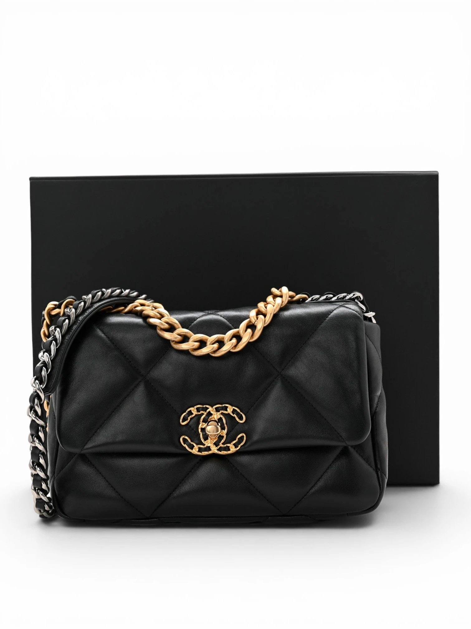 Chanel Goatskin Quilted Medium Chanel 19 Flap - Image 10
