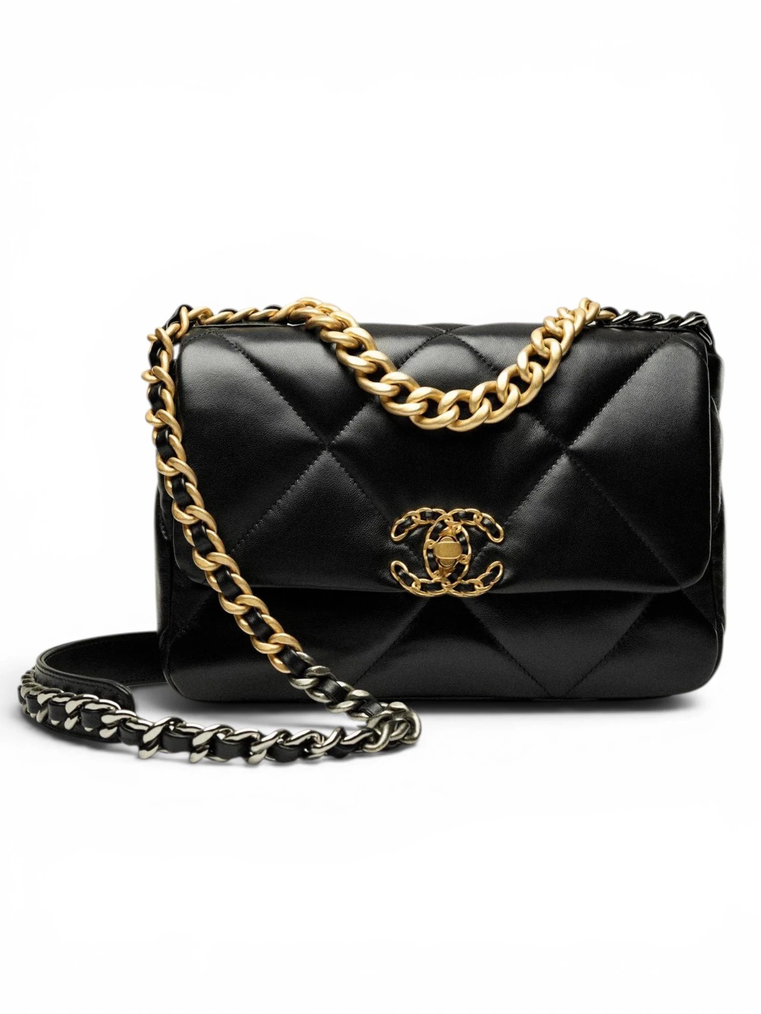 Chanel Goatskin Quilted Medium Chanel 19 Flap