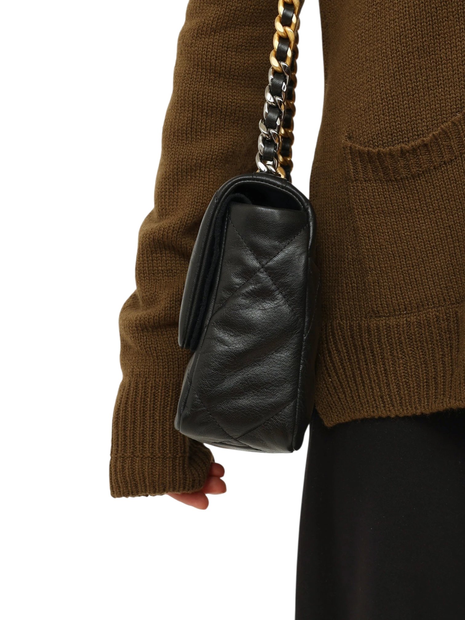 Chanel Goatskin Quilted Medium Chanel 19 Flap - Image 8