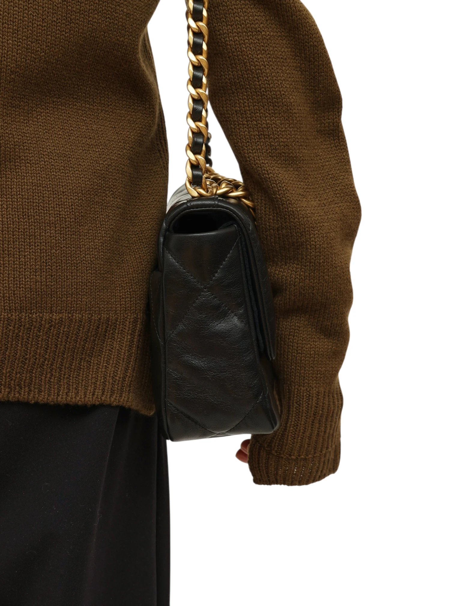 Chanel Goatskin Quilted Medium Chanel 19 Flap - Image 9